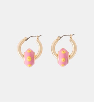 Petites créoles avec perles roses et jaunes - Balaboosté - Rose