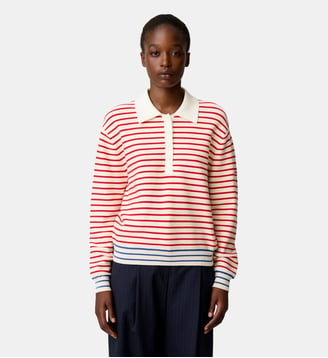 Pull rayé col polo - Claudie Pierlot - Multicolore