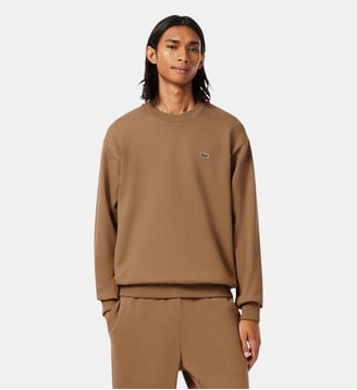 Sweatshirt molleton coton - Lacoste - Marron cookie