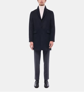 Manteau droit mi-long en laine - Fursac - Noir