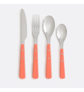 Ménagère 16 pièces manches rivetés - La Redoute Interieurs - Orange corail