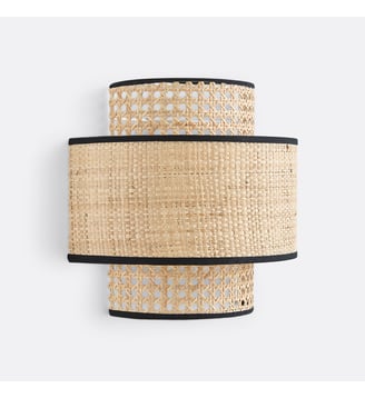 Applique double en cannage et raphia - La Redoute Interieurs - Naturel