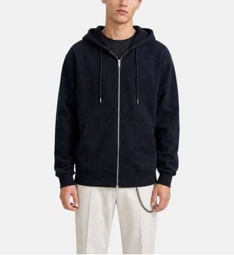 Cardigan à capuche en laine mérinos - The Kooples - Bleu marine