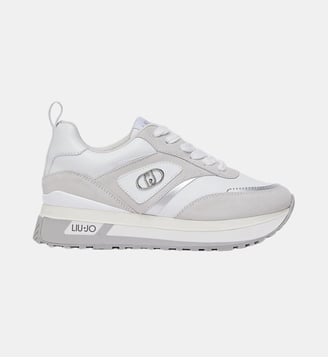 Baskets à plateforme en suède et cuir - Liu Jo - Blanc