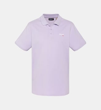 Polo azur en coton piqué - Schott - Violet pastel