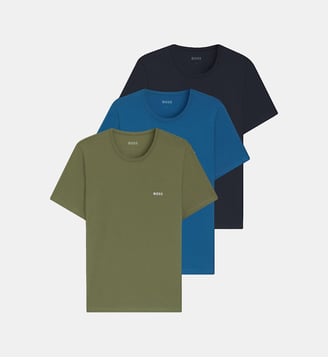 Lot de 3 maillots de corps en coton - BOSS - Vert et bleu