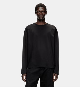 T-shirt à manches longues avec empiècements - Diesel - Noir