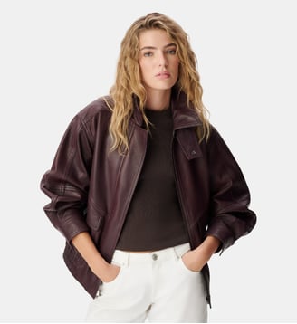 Bomber oversize cuir Ikks