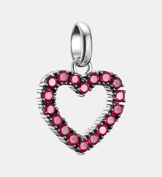 Pendentif Charm cœur avec pierres rouges Connect - Thomas Sabo - Argent