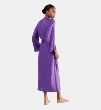 Kimono long col kimono en satin de viscose Laurence Tavernier
