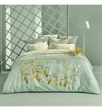 Housse de couette satin de coton - Garnier Thiebaut - Bleu turquoise