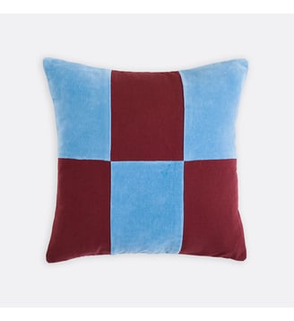 Housse de coussin en velours - La Redoute Interieurs - Bleu et bordeaux
