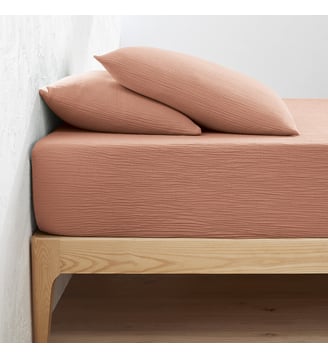 Drap-housse uni gaze de coton bonnet 30cm La Redoute Interieurs