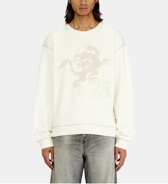 Sweat-shirt avec broderie et imprimé - Diesel - Blanc
