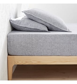 Drap housse lin lavé, bonnet 35 cm La Redoute Interieurs