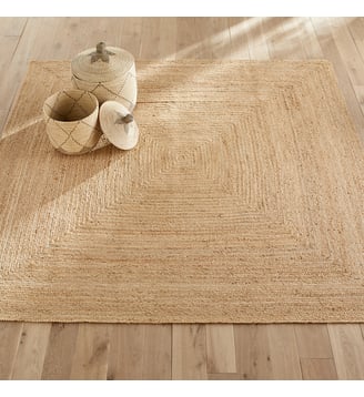 Tapis carré en jute, tressé main - AM.PM - Naturel