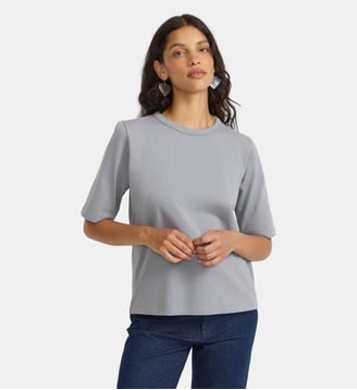 t-shirt en coton manches coudes Agnès b.