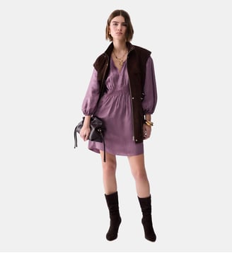 Robe courte en satin jacquard - Liu Jo - Rose