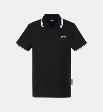Polo noir en coton piqué - Schott - Noir