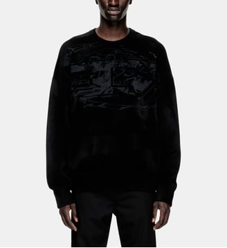 Pull jacquard en chenille avec motif à logo - Diesel - Noir