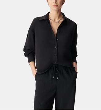 Chemise manches longues ajourées - Ikks - Noir