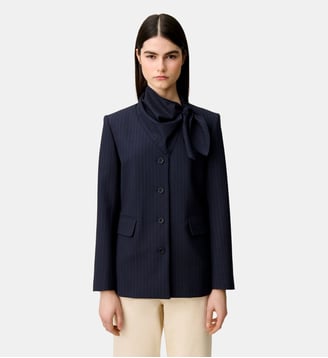 Veste laine foulard amovible - Claudie Pierlot - Bicolore