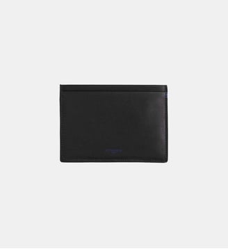Petit porte-papiers de voiture Martin en cuir lisse - Le Tanneur - Noir et bleu