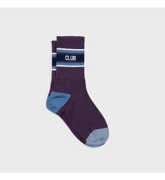 Chaussettes en coton peigné retro - Billybelt - Violet, bleu et blanc
