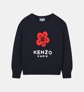 Pull en tricot - Kenzo Kids - Bleu mistral