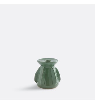 Bougeoir en céramique texturée H9,5 cm - La Redoute Interieurs - Kaki