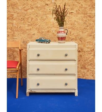 Petite commode en bois Garance N°650- Produit chiné - Debongout - Blanc