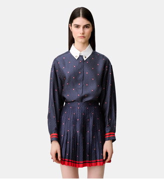 Jupe courte plissée satin Claudie Pierlot