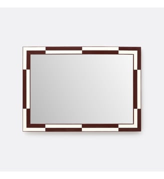 Miroir rectangulaire, 50 x 70 cm - La Redoute Interieurs - Bordeaux et blanc