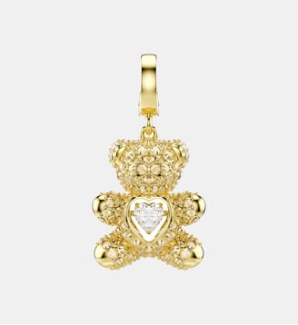 Charm Idyllia, Ourson, Violet, Métal rhodié - Swarovski - Gold tone