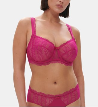 Soutien-gorge avec armature décolleté carré - Rose Hibiscus - Simone Pérèle - Rose