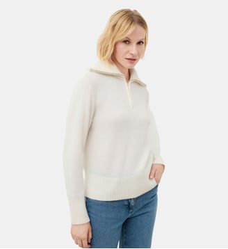 Pull mitchell - Motif uni - Polyester - Caroll - Écru