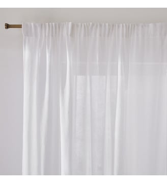 Voilage polyester et lin, à galon fronceur et wave La Redoute Interieurs