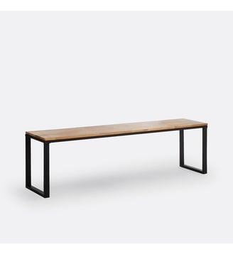 Banc chêne massif abouté vernis L160 cm - La Redoute Interieurs - Naturel