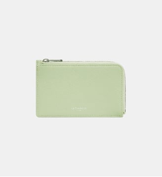Porte cartes zippé Emilie en cuir grainé - Le Tanneur - Aloe