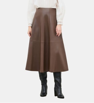 Jupe jpeyton - Motif uni - Polyurethanne - Caroll - Marron