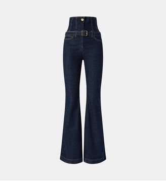 Jean flare taille haute façon bustier - Pinko - Multicolore