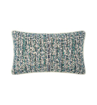 Housse de coussin en coton - Yves Delorme - Bleu paon