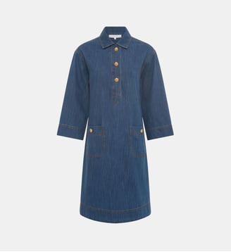 Robe droite en denim à boutons dorés - PENELOPE - Gerard Darel - Jean