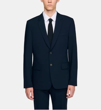 Veste de costume en laine - Sandro - Marine