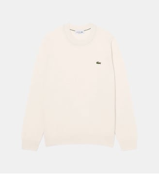 Pull col rond laine mélangée - Lacoste - Blanc