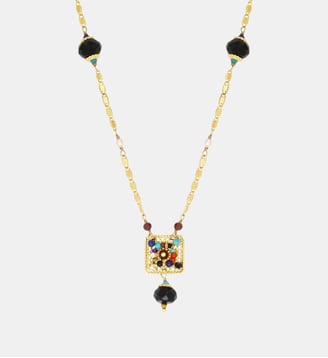 Collier fin   doré à l'or fin - Persane - Satellite - Multicolore
