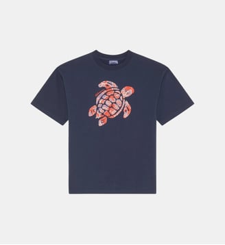 T-shirt en coton organique Tortue - Vilebrequin - Bleu marine