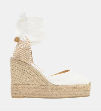 Espadrilles compensées Carina toile de coton - Castaner - Blanc