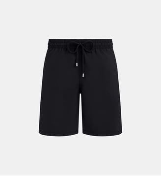 Men Long Swim Trunks Solid - Vilebrequin - Black