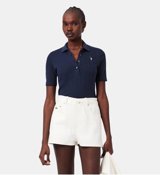 Polo L.12.D slim fit marquage pointelle - Lacoste - Bleu marine